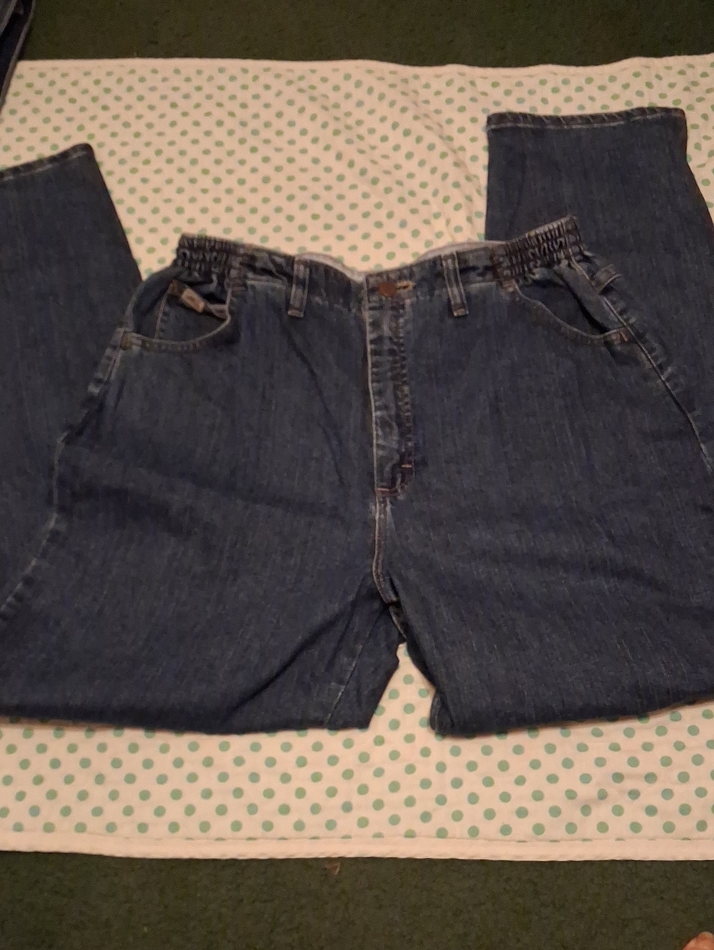 Lee Woman's Elastic Side Blue Denim Jeans Size 16